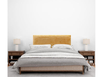 Natural wool headboard 110x105cm with bed legs 105/110 - Mustard