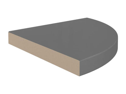 Floating Corner Shelves, 2 pcs, Glossy Grey, 35x35x3.8 cm, MDF