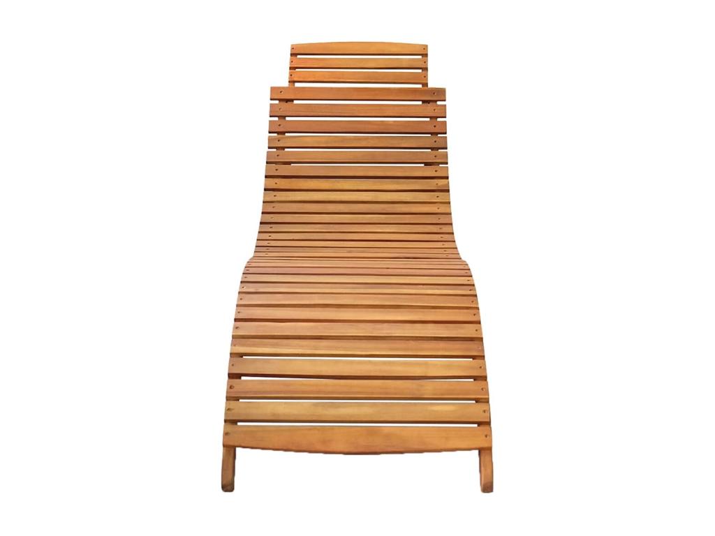 Garden lounge chair with cushion, solid wood