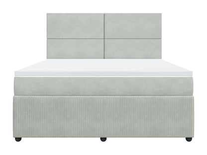 Bed base and mattress, light grey, 180x200cm, velvet