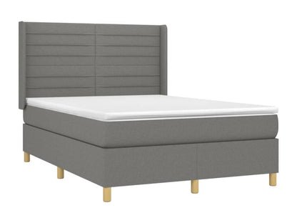 Bed base with LED mattress, dark grey, 140x200 cm, fabric