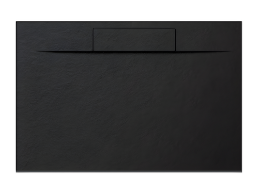 150x85 cm black shower tray in resin and marble powder with marble resin side grate