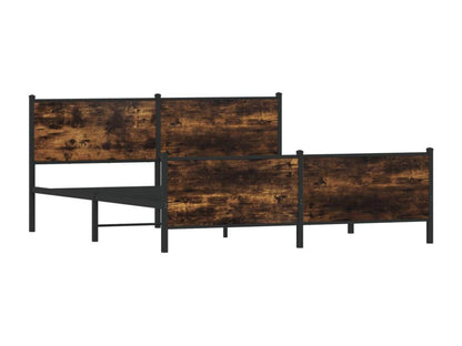 Metal bed frame without mattress, smoked oak, 180x200 cm
