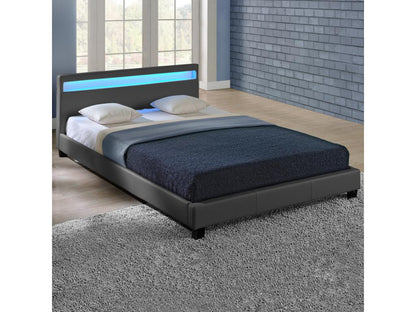 Paris LED Upholstered Bed 180x200 cm Dark Grey