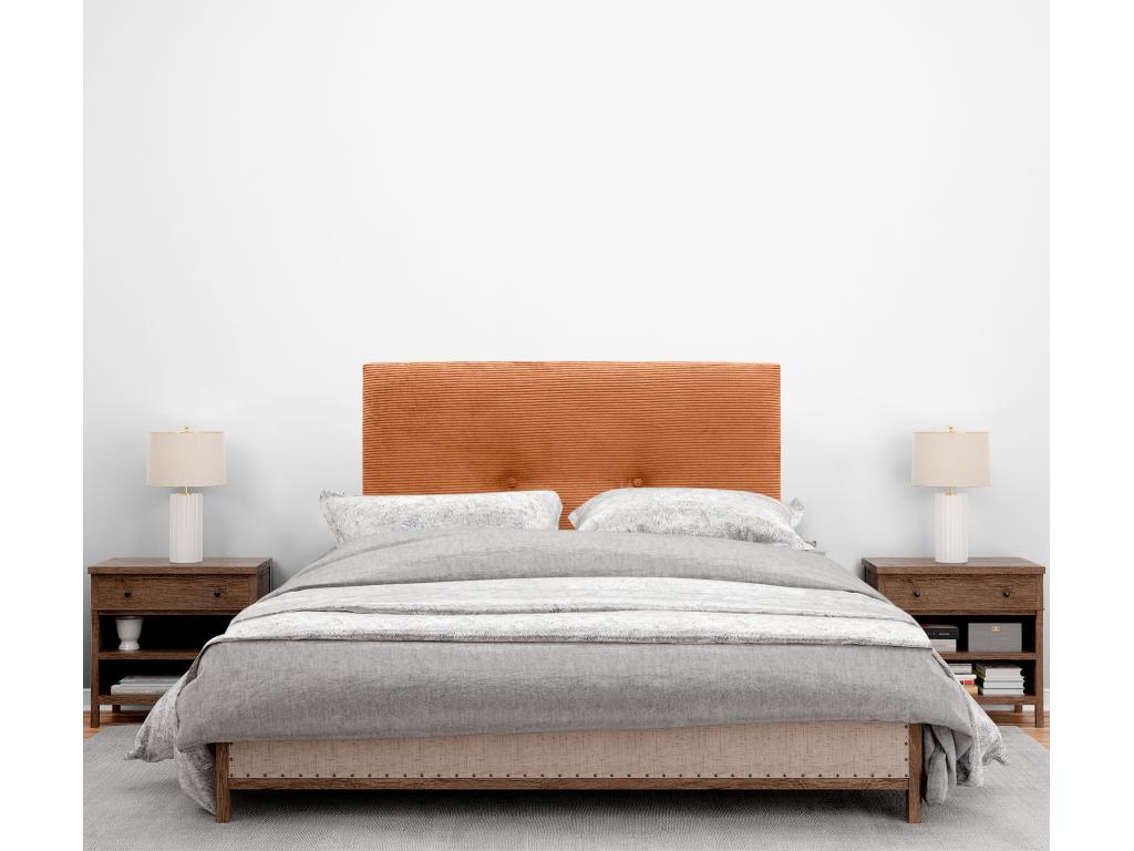 Boisona Plain Corduroy Headboard with Buttons 105x50 cm Beds 105 cm - Boisona