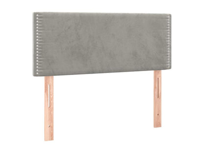 Upholstered bed base and mattress with LED lighting, light grey, 90x190cm, velvet