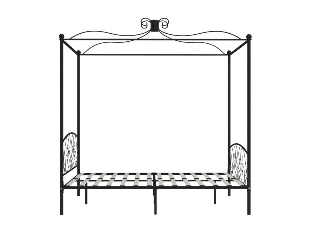 Black Metal Canopy Bed Frame 160x200 cm