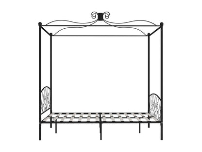 Black Metal Canopy Bed Frame 160x200 cm