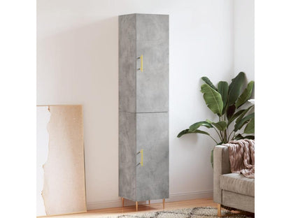 High sideboard, concrete grey, 34.5x34x180 cm, engineered wood