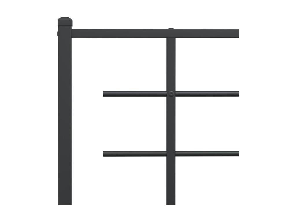 Metal bed frame without mattress, with black bed legs, 150x200cm