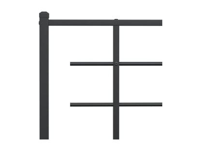 Metal bed frame without mattress, with black bed legs, 150x200cm