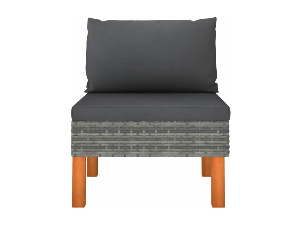 2-piece center sofas, woven resin and eucalyptus wood