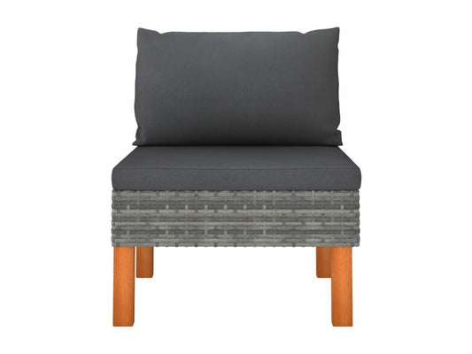 2-piece center sofas, woven resin and eucalyptus wood