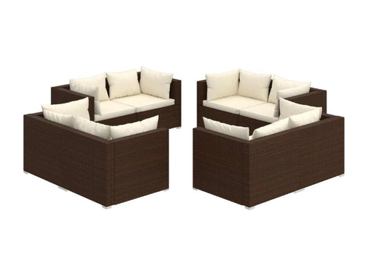 Brown resin garden furniture set, 70x70x60.5 cm, 02 0017707