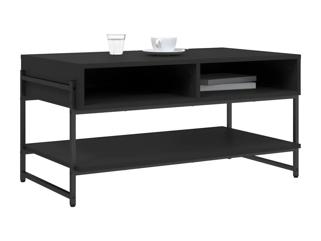 Black coffee table, 90x50x45 cm, engineered wood
