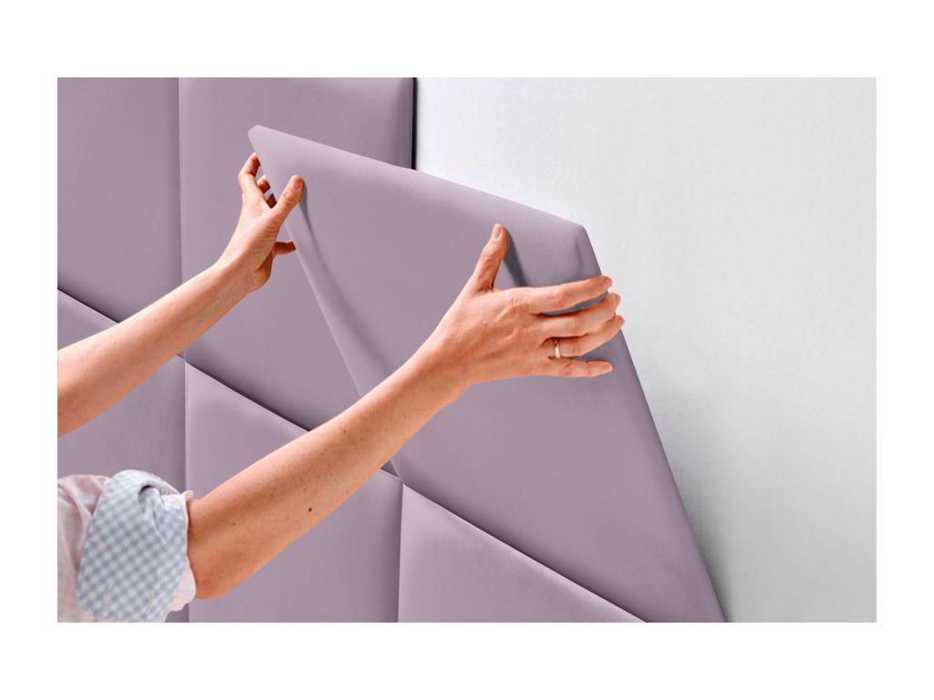 Upholstered headboard in high-quality faux leather, Dekona interior composed of interchangeable self-adhesive panels, 95 cm