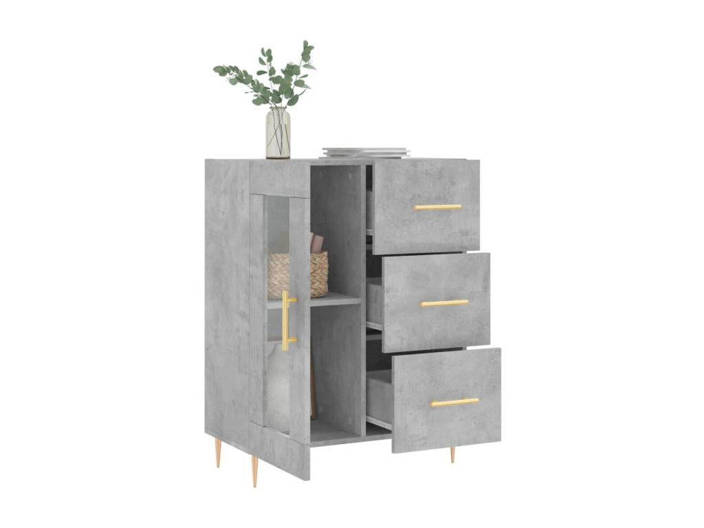 Concrete grey sideboard 69.5x34x90 cm engineered wood