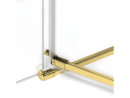 Shower enclosure 120x110cm with 2 pivot doors, Gold Brushed finish, corner access