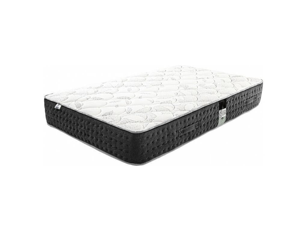 Serenite 27cm Firm Pocket Spring Mattress Set (Summer/Winter Sides), Beige Slatted Base (20cm Thick), Pillow, Duvet (90x190cm)