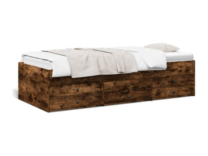Daybed with drawers, without mattress, smoked oak, 100x200 cm