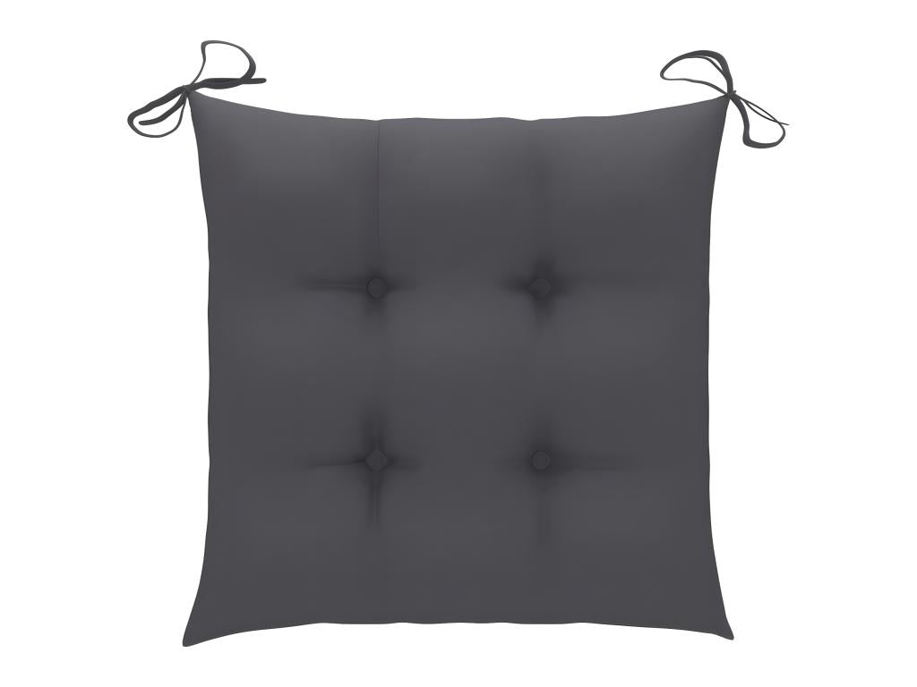 Garden chairs with anthracite cushions, set of 3, teak wood