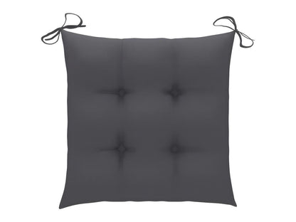 Garden chairs with anthracite cushions, set of 3, teak wood