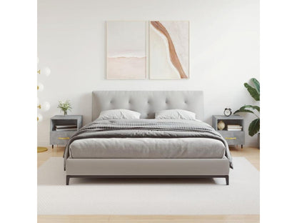 2pcs bedside tables, concrete grey, 40x35x47.5cm, engineered wood