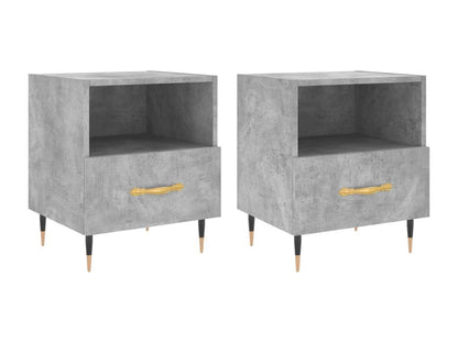 2pcs bedside tables, concrete grey, 40x35x47.5cm, engineered wood