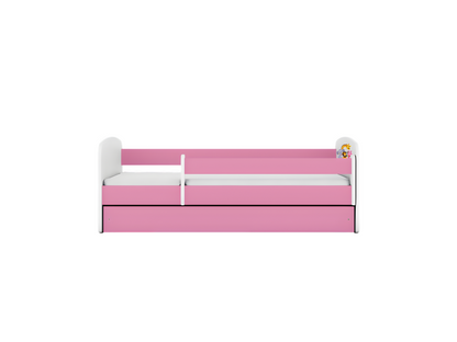 Pink bed without drawers with 140/70 mattress