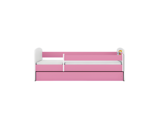 Pink bed without drawers with 140/70 mattress