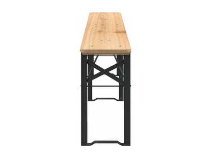 Set of 3 folding beer tables made of solid fir wood