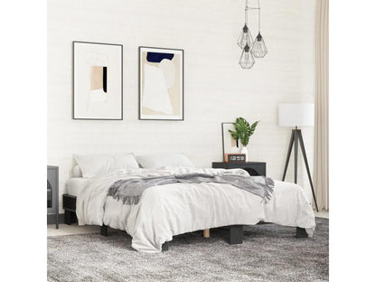 Black bed frame without mattress, 150x200 cm