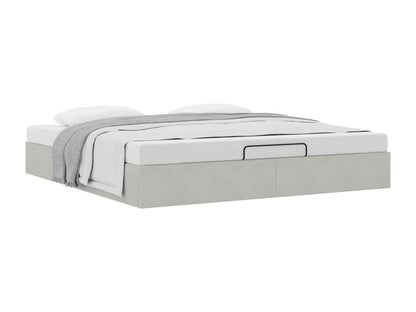 Light grey velvet ottoman bed frame (mattress not included) 160x200 cm