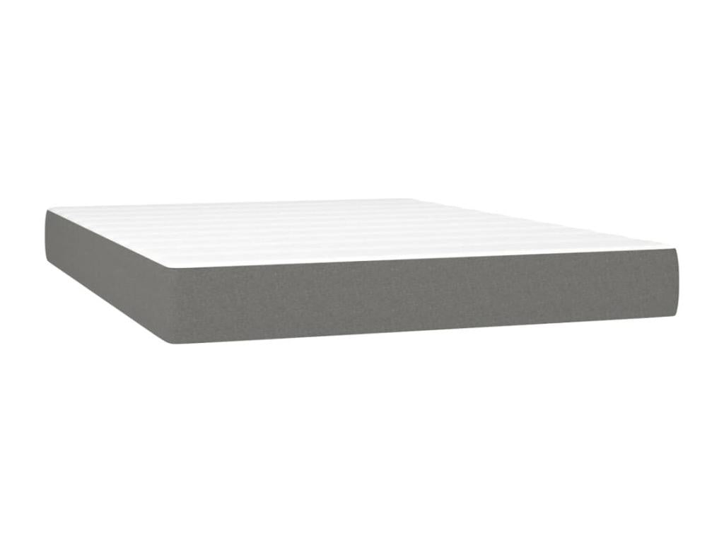 Bed base with LED mattress, dark grey, 140x200 cm, fabric