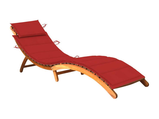 Garden lounge chair with cushion, solid wood