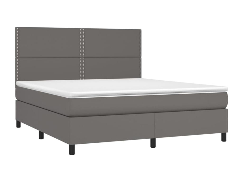Bed base with mattress and LED light, Grey, 180x200