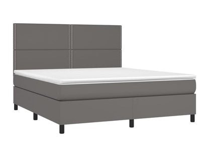 Bed base with mattress and LED light, Grey, 180x200