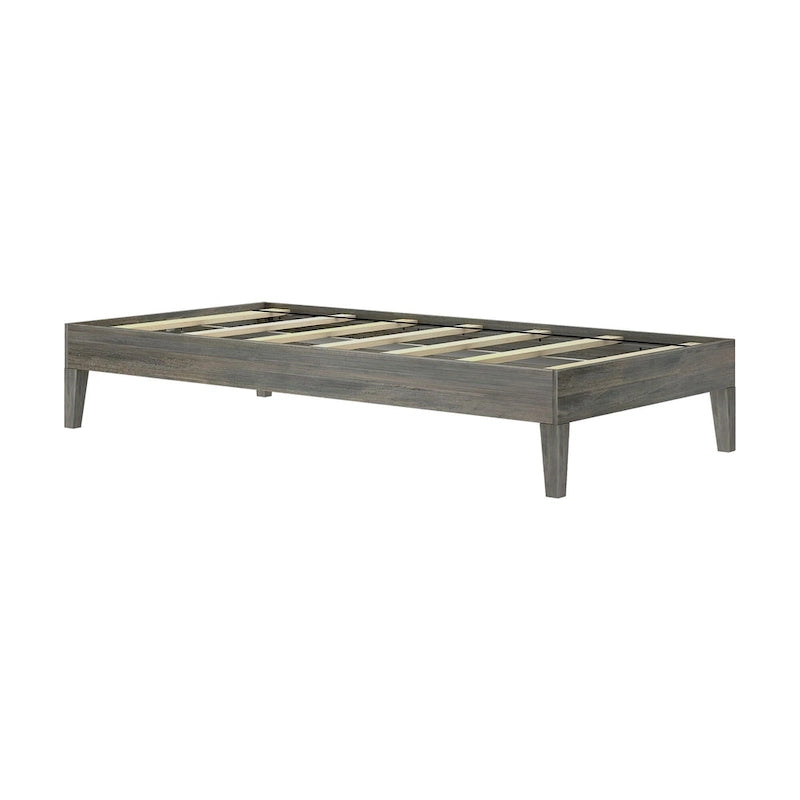 Plank and Beam Twin-Size Platform Bed
