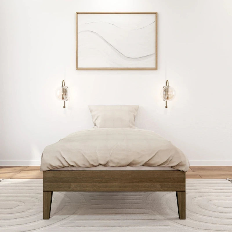 Plank and Beam Twin-Size Platform Bed