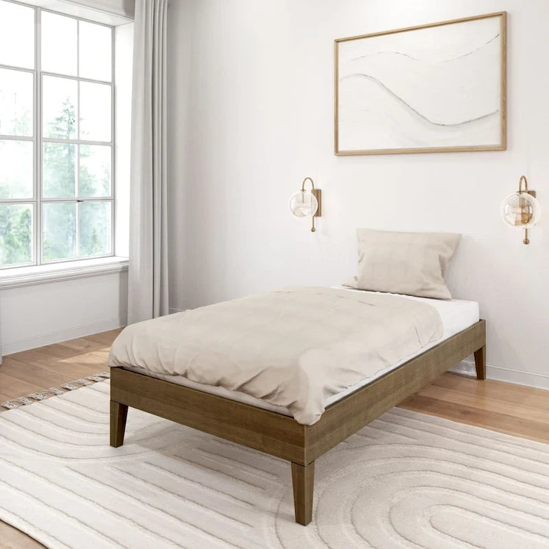 Plank and Beam Twin-Size Platform Bed
