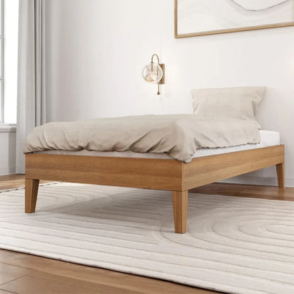 Plank and Beam Twin-Size Platform Bed
