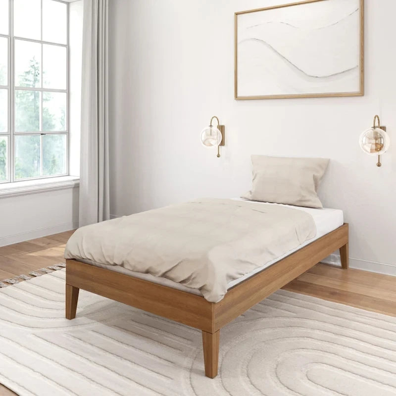 Plank and Beam Twin-Size Platform Bed