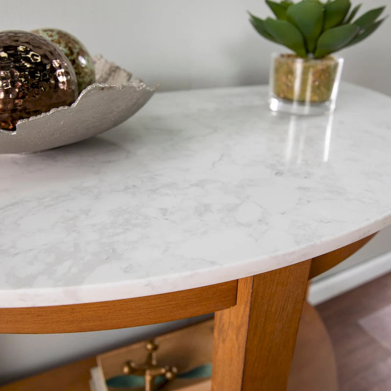 SEI Furniture Carmona Natural Wood Two Tier Console Table