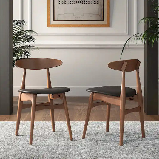 Ribe Mid-Century Modern Tapered Dining Chairs (Set of 2)