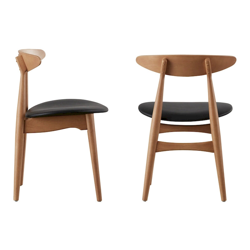 Ribe Mid-Century Modern Tapered Dining Chairs (Set of 2)
