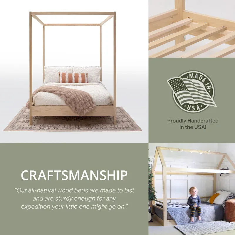 American Furniture Classics Model FULL CANOPY Full Size Canopy Bed with Raised Platform