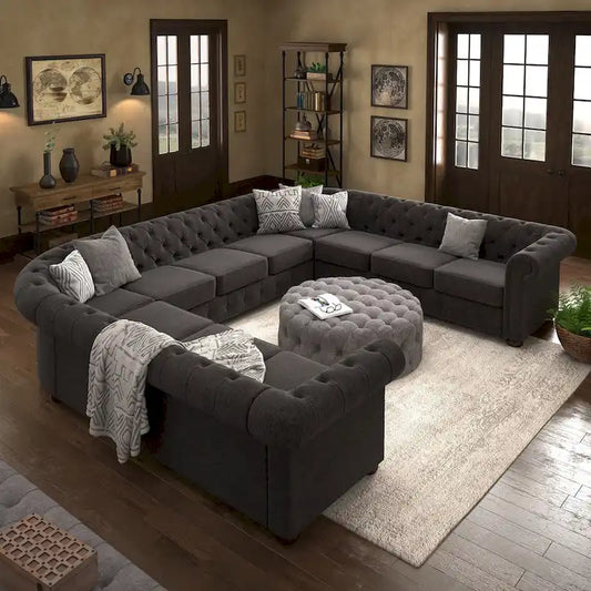 Gdansk 11-Seat U-Shaped Chesterfield Sectional Sofa