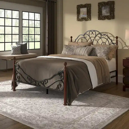 Cesky Graceful Scroll Bronze Metal Bed