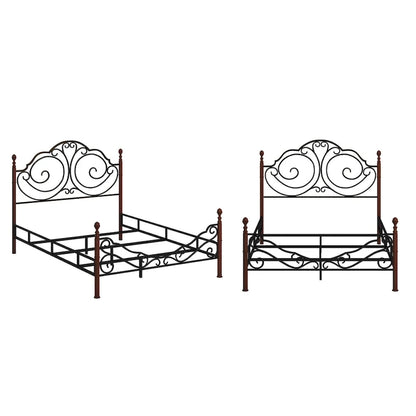 Cesky Graceful Scroll Bronze Metal Bed