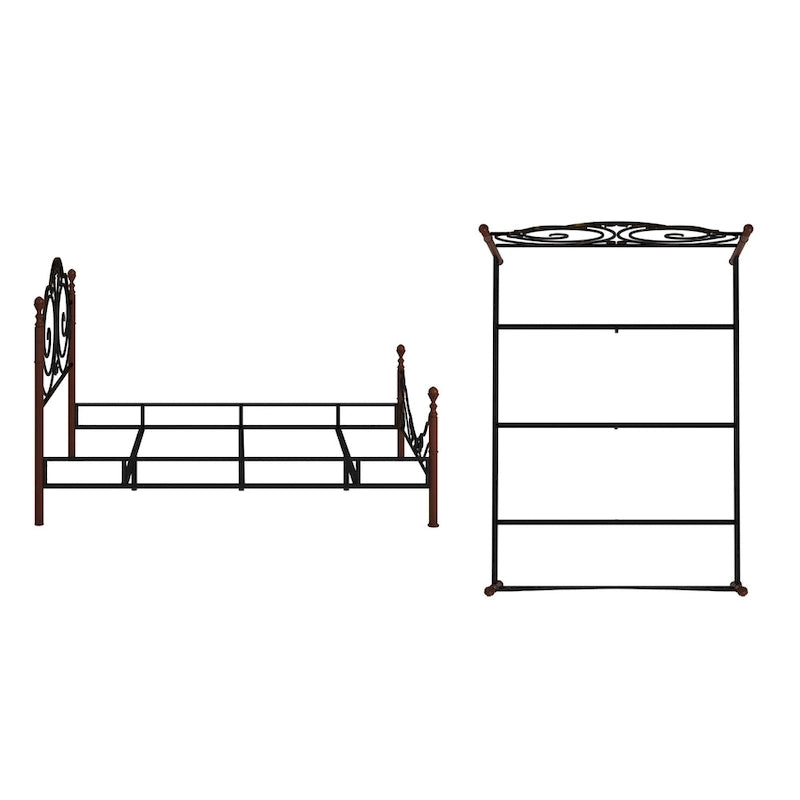 Cesky Graceful Scroll Bronze Metal Bed